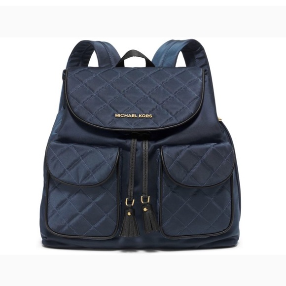 MICHAEL Michael Kors Handbags - Michael Kors Blue Kieran Quilted Nylon Backpack